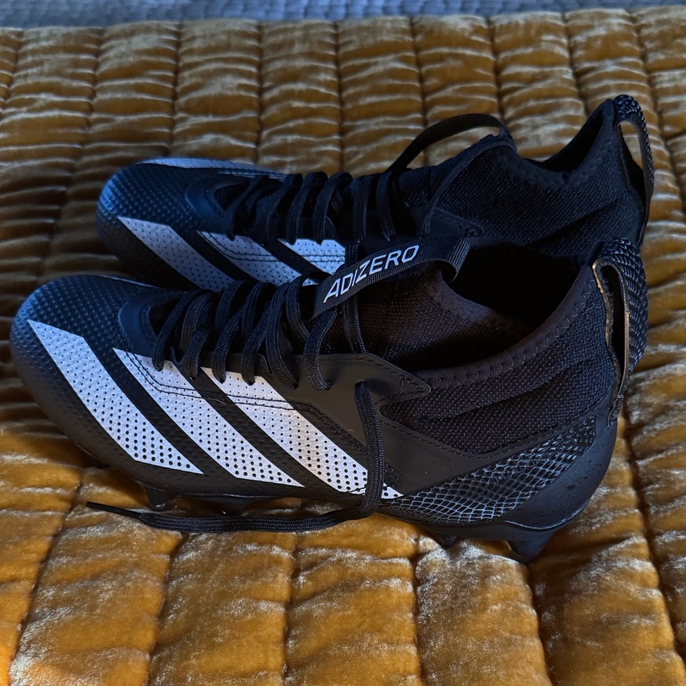 NEW-Adizero Black and White Soccer Cleats